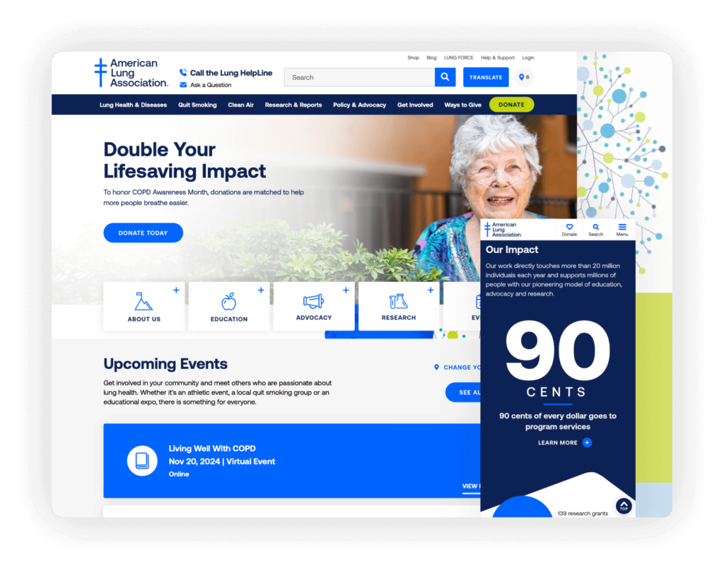 Nonprofit Web Design - The American Lung Association