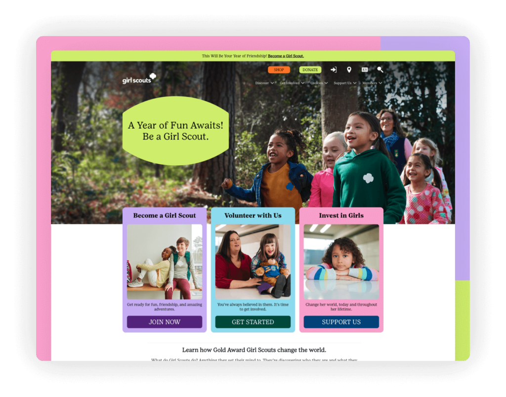 Web Design for Nonprofits - Girls Scouts