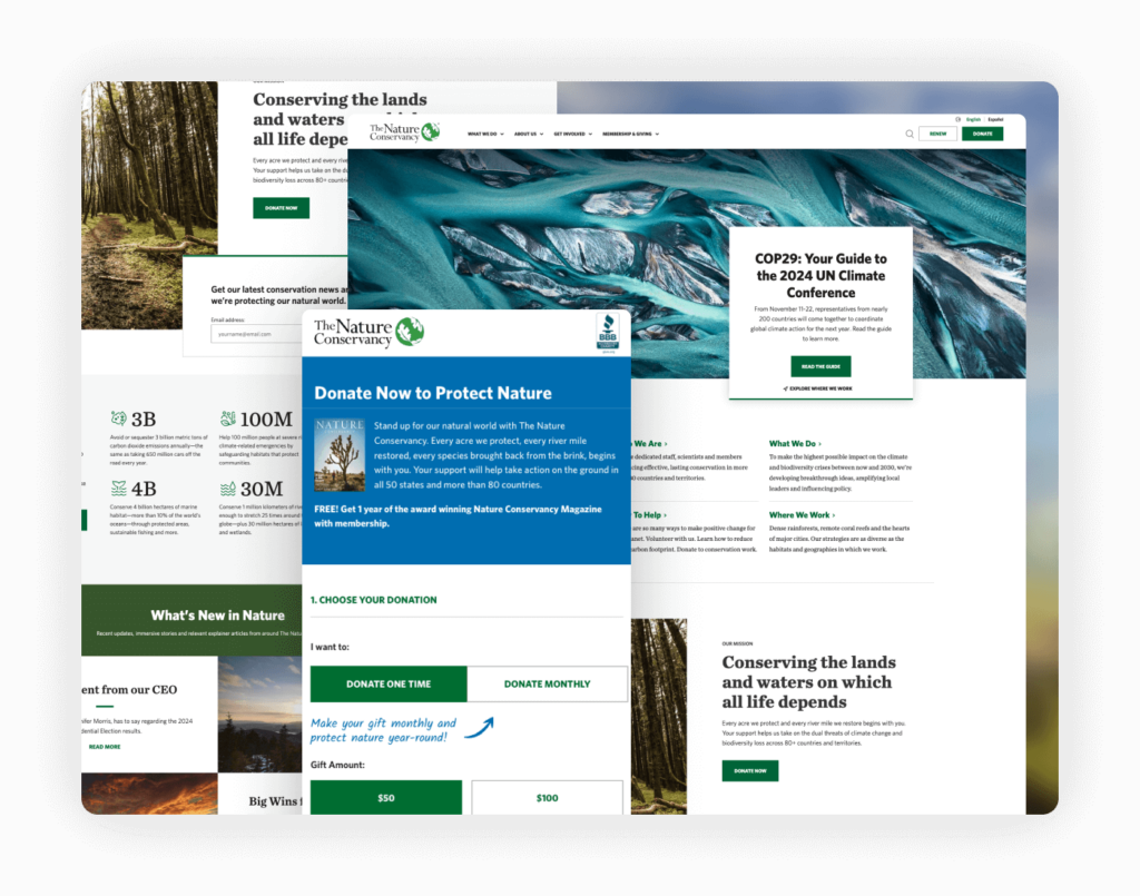 Web Design for Nonprofits - The Nature Conservancy